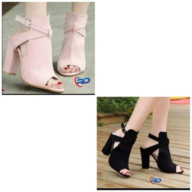 HEELS VINTAGE GLADIATOR SELOP WANITA SEPATU HAK HEEL KOTAK PUMP KERJA KANTOR PESTA MURAH MODEL GUCCI