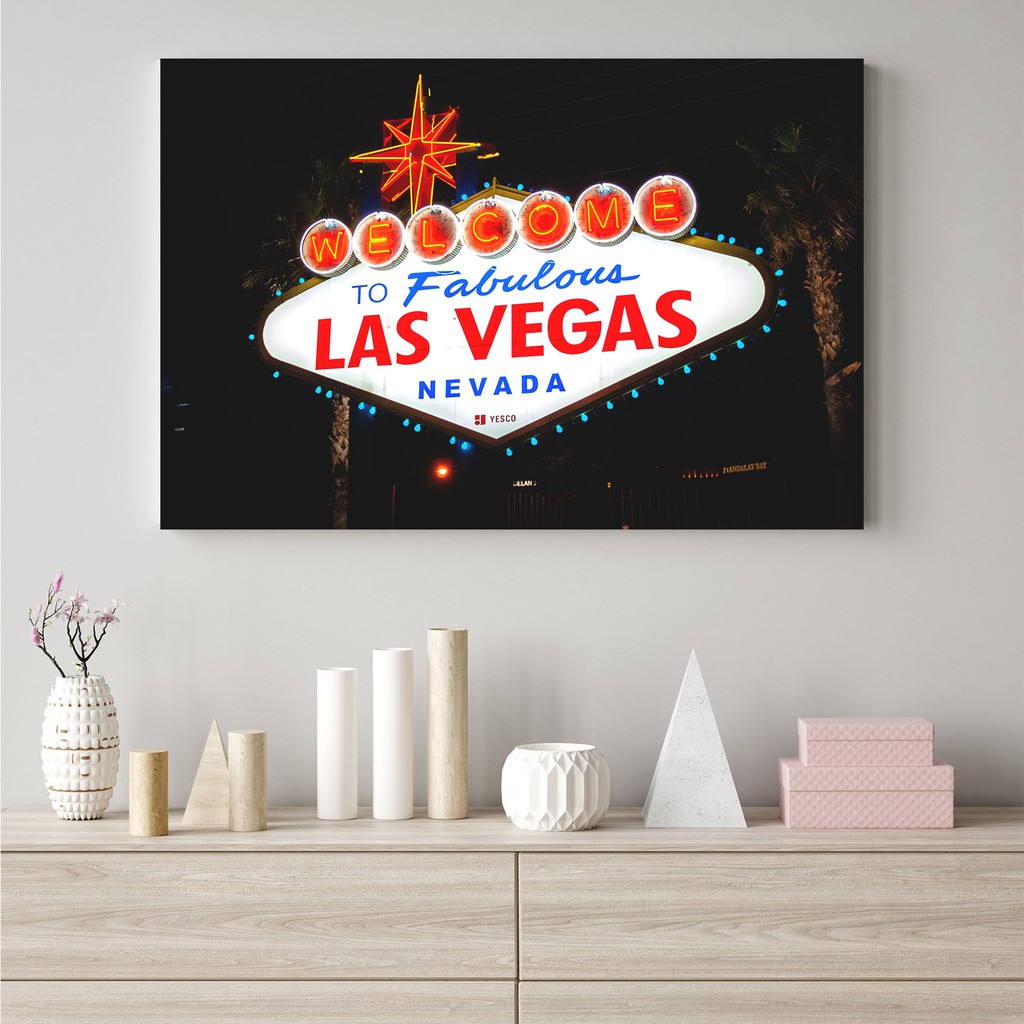 "Welcome To Las Vegas" Poster Kayu (30x22)