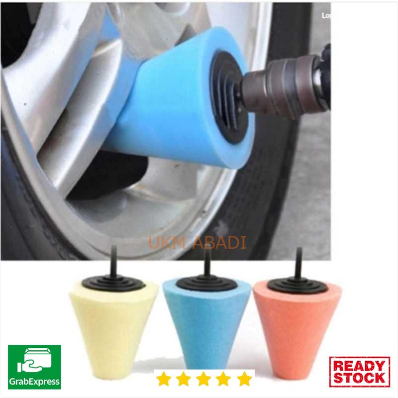 Spons Brush Bor Listrik Velg Mobil Polishing Cone Sponge YQ015