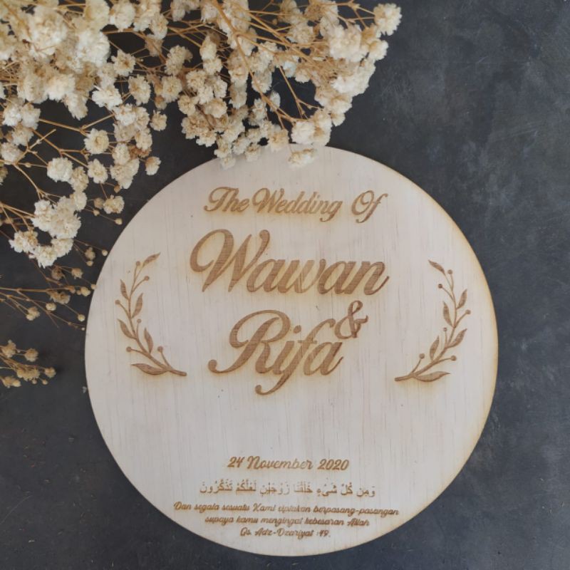 laser kayu laser mahar lingkaran laser cutting nama