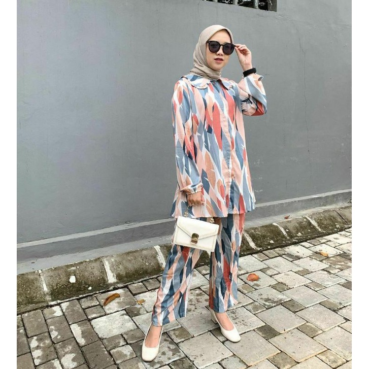 One Set Rayon Viscose Premium motif terbaru-Michel set