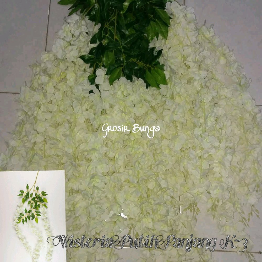 Bunga Wisteria Putih Panjang bunga artificial Bagus