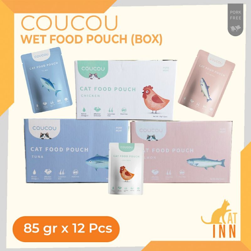 Coucou weet food per box 12 x85 gram