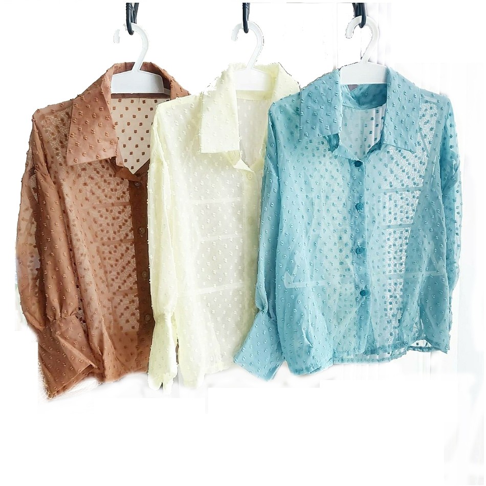 PAULINE TOP - KEMEJA WANITA ORGANZA DOT
