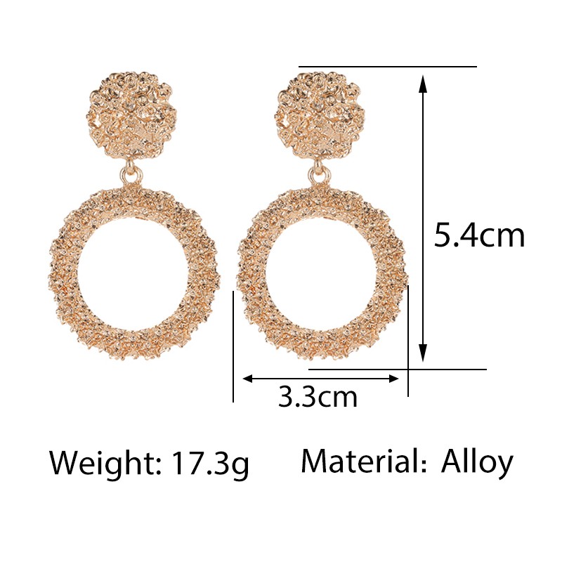Anting Tusuk Wanita Bentuk Dua Lingkaran Dengan Berlian Imitasi / Anting Tusuk Wanita Lingkaran