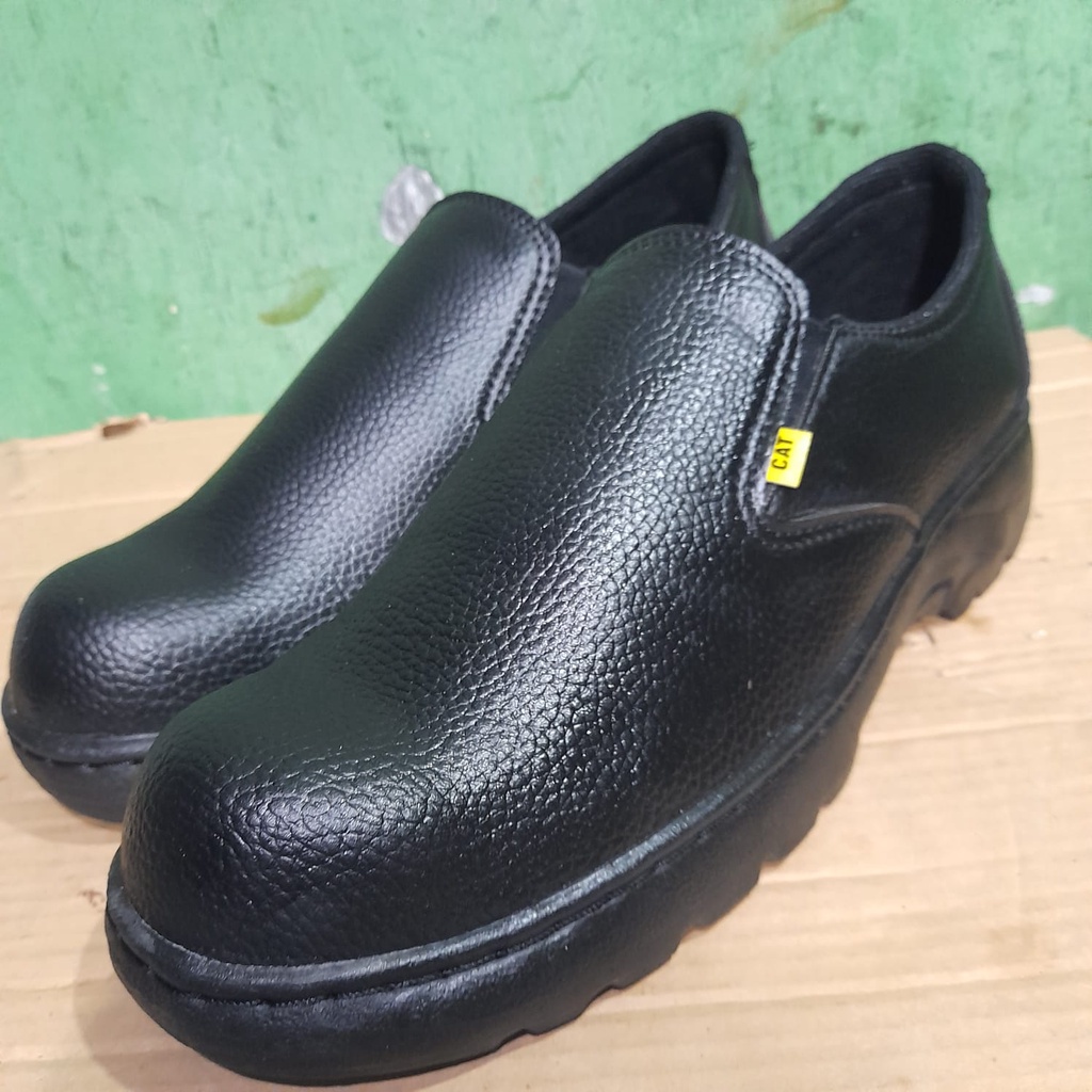 sepatu safety pendek slip on hitam