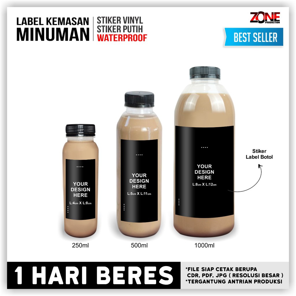 

CETAK STICKER KEMASAN MINUMAN / STIKER VINYL / STIKER PRODUK / WATERPROOF
