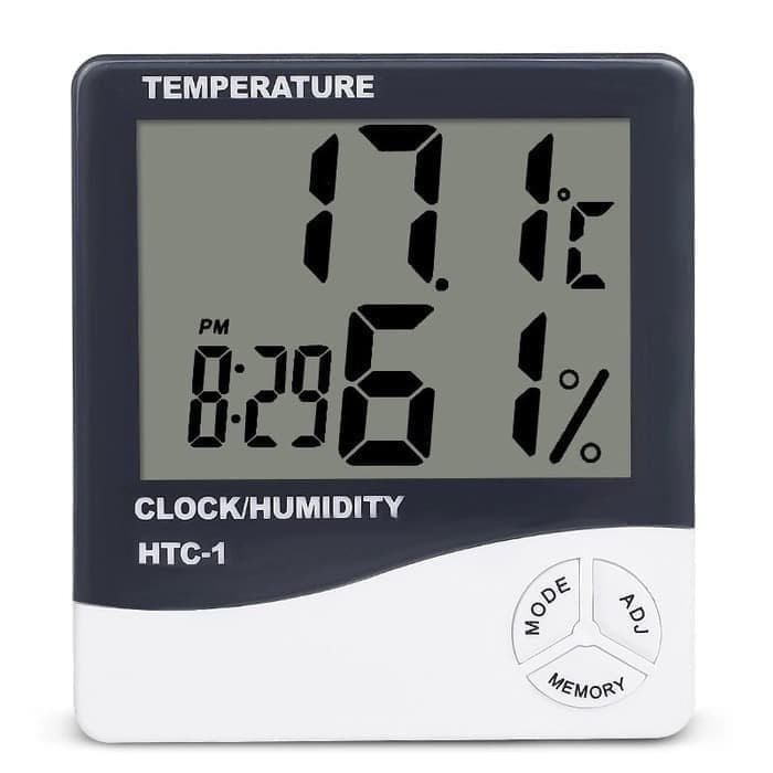 Termometer Ruangan Hygrometer Suhu Ruang Digital Jam Thermometer Murah