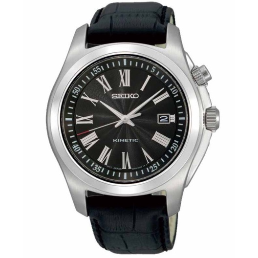 Seiko SKA469P2 Kinetic Black Silver Leather