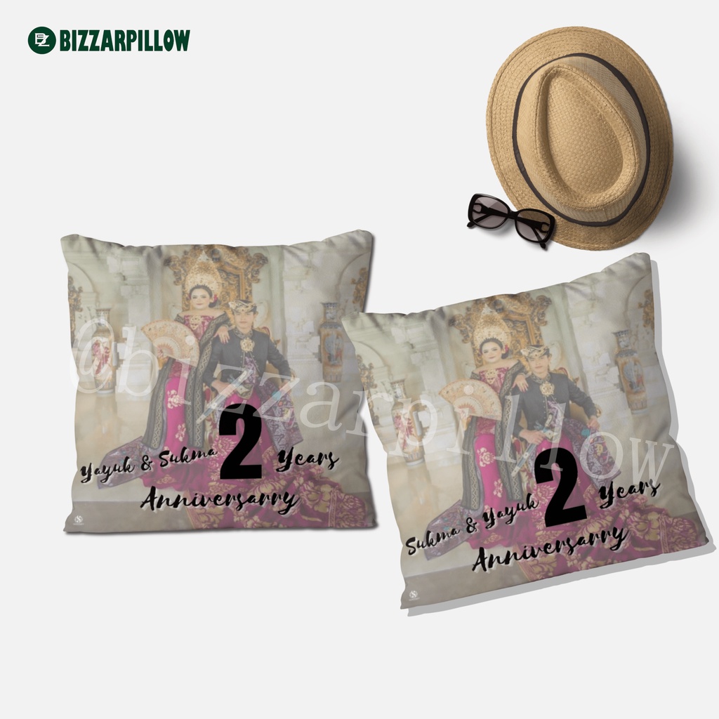 Bizzarpillow Bantal Foto Couple Hadiah Wedding / Anniversary Custom BZ178