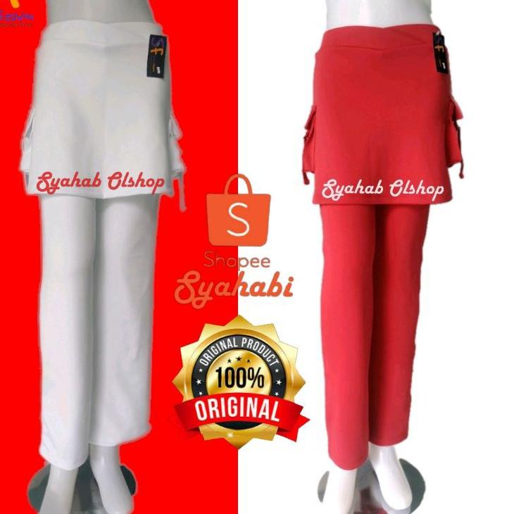 CELANA SENAM ROK MERAH - PUTIH