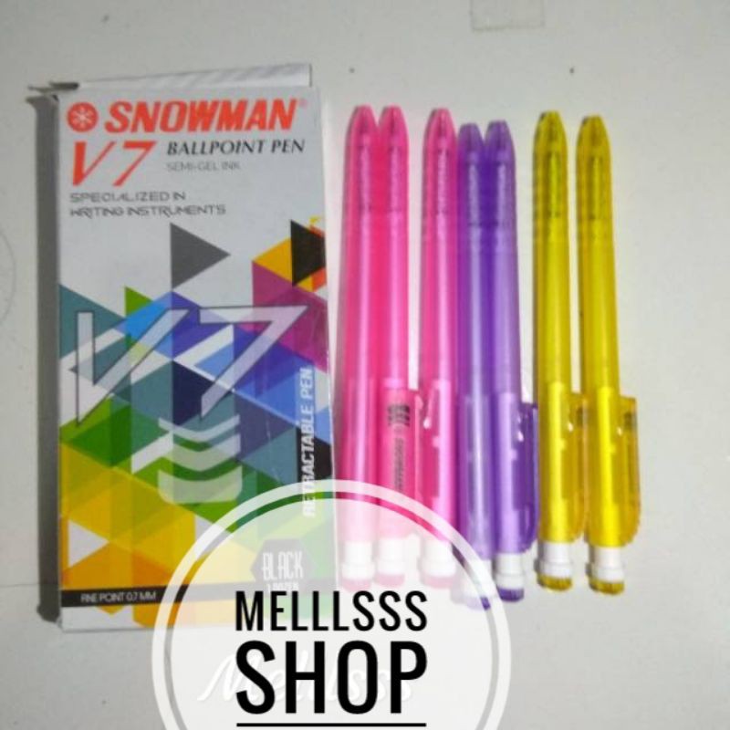 PULPEN SNOWMAN V7 1 PACK 12 BUAH