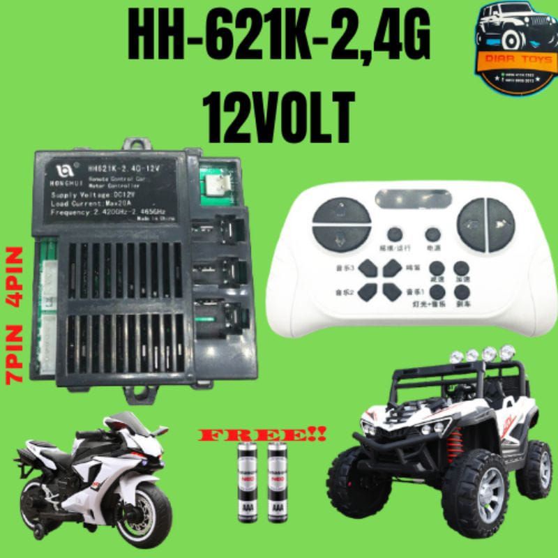 Remote Control + Receiver Bluetooth HH-621-K 2,4G 12volt Mobil/Motor Mainan mainan aki