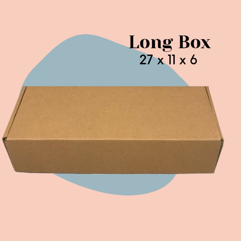 

LONG BOX // KARDUS DIE CUT KARTON COKLAT PACKAGING 27x11x6 // KEMASAN OLSHOP MURAH