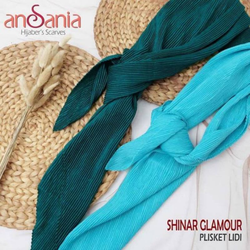 Jilbab Shinar Plisket Segi Empat Ansania-Toska Shinar Plisket