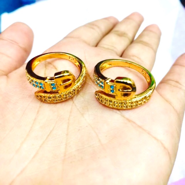 Cincin wanita model ikat pinggang cincin exlusif cincin permata zircone