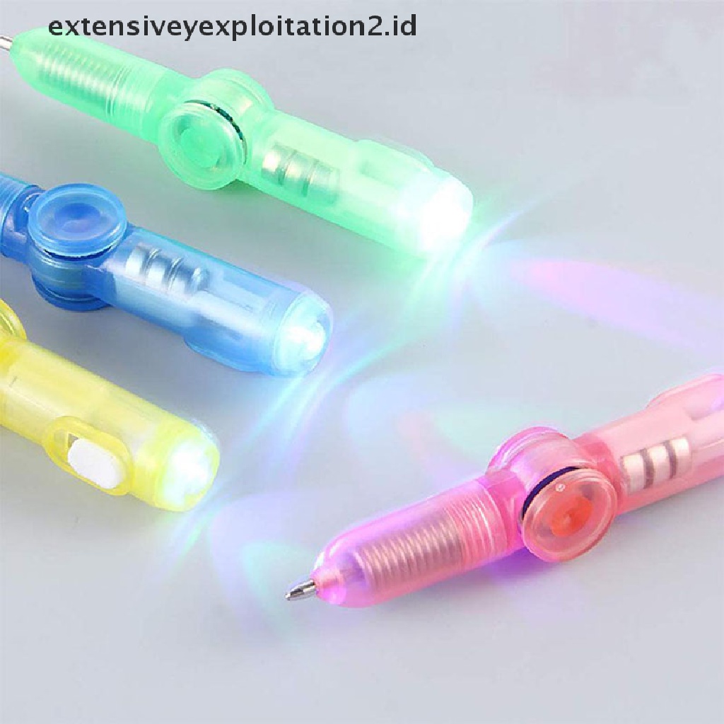 (Hotter1) 2in1 Edc Fidget Spinner Pen Dengan Lampu Led Untuk Autisme Dan