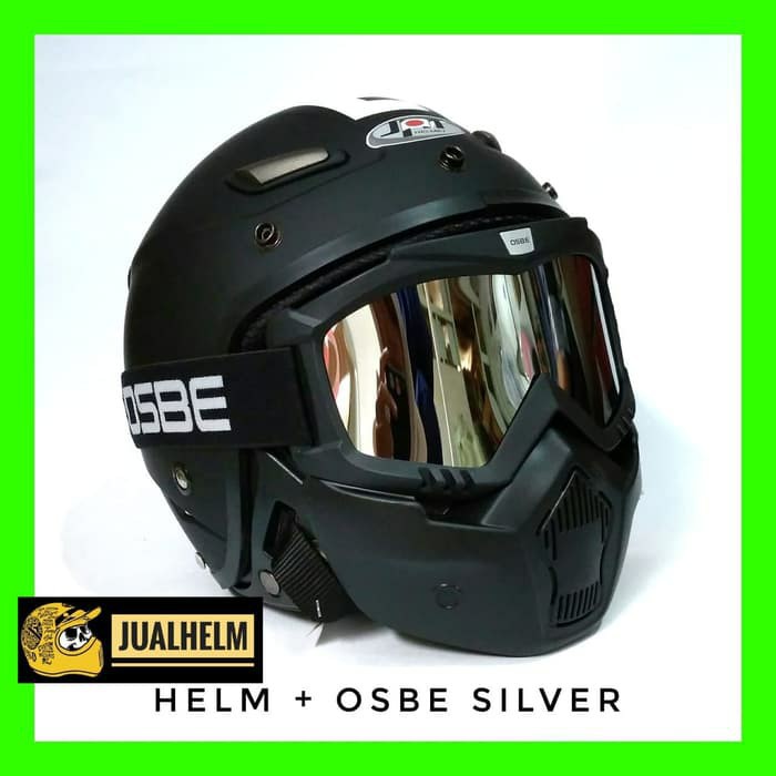 Helm JPN MOMO Black + Goggle Mask OSBE