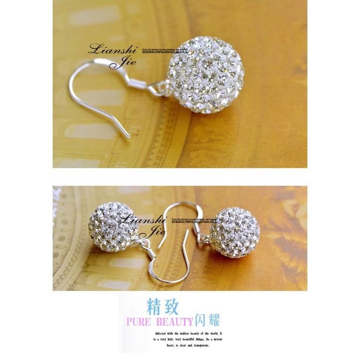 Anting Kristal Berlian Imitasi Shambhala Bahan Silver Plated 925 Untuk Aksesoris