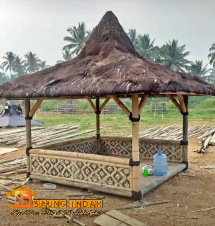 SAUNG BAMBU ukuran 2x2/GAZEBO BAMBU