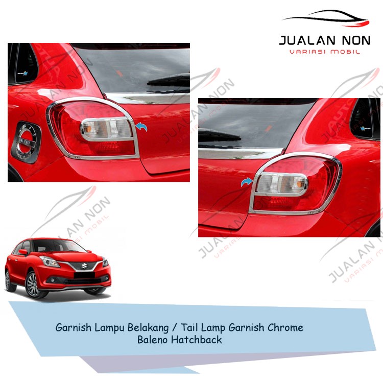 Garnish Lampu Belakang Tail Lamp Garnish Chrome Mobil Baleno Hatchback