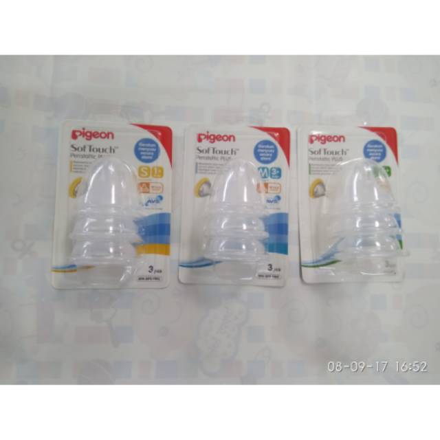 PIGEON Dot WIDENECK Nipple Peristaltic PLUS S M L isi 3 pcs wide neck