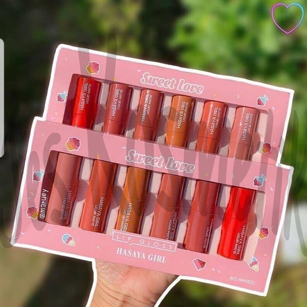 Hasaya Girl Lipstik Sweet Love 1 Set isi 6 Pcs / Grosir Kosmetik