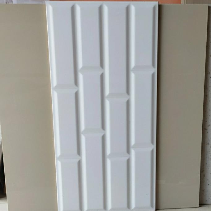 KERAMIK LANTAI Keramik 30x60 Dtube white Tekstur Glossy By Roman