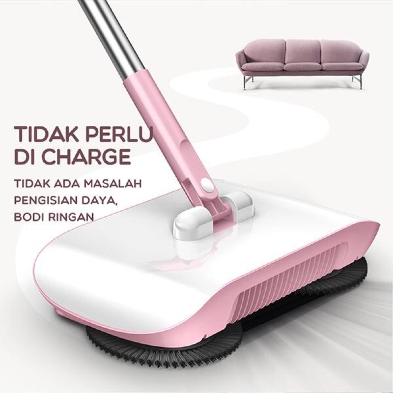 SAMONO SCM005 2 in1 Mesin Sapu Pel Otomatis Serbaguna Ultra Broom Rotate Cleaning Sapu 360 Derajat