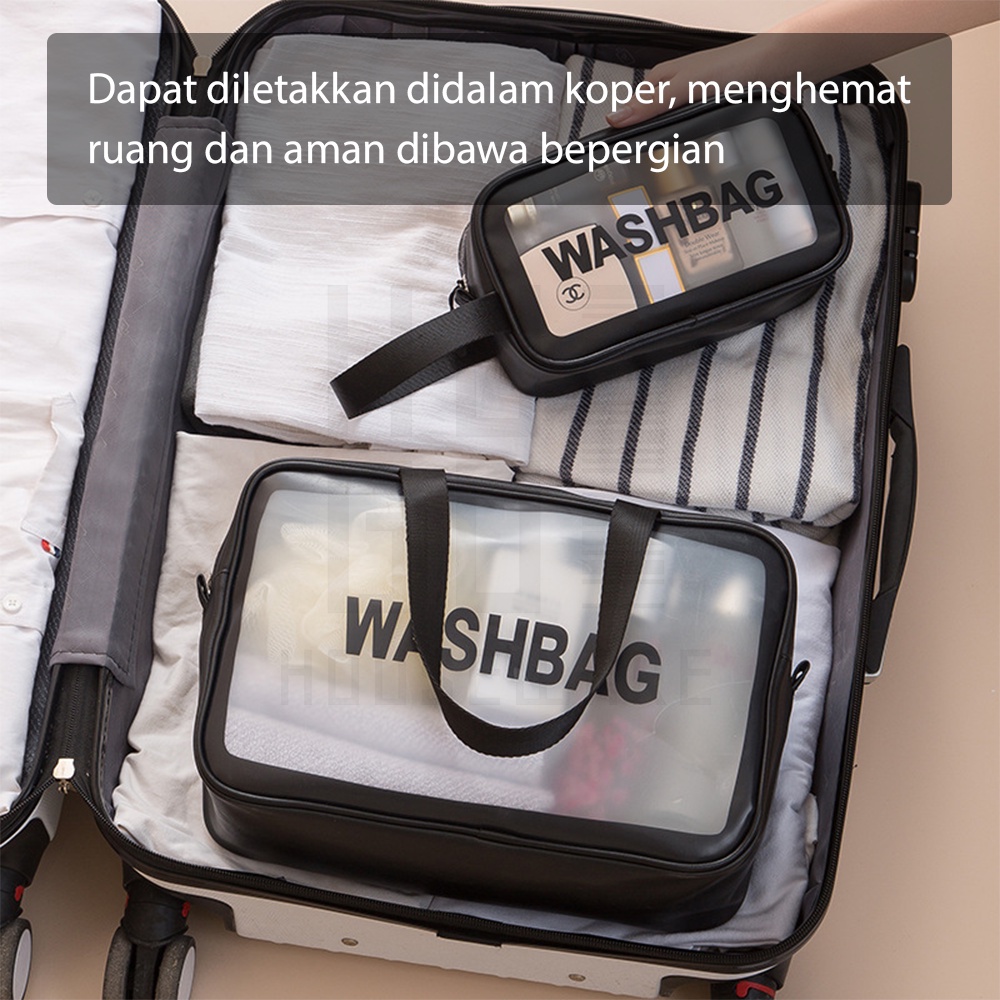 HUGO Tas Penyimpanan Kosmetik Makeup Aksesoris Serbaguna Tas Sabun Peralatan Mandi Washbag Anti Air Travel Pouch Portable