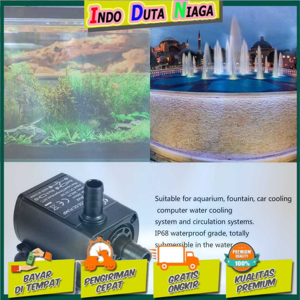 CN Pompa Air Mini USB Brushless Submersible Aquarium 5V - QR50A