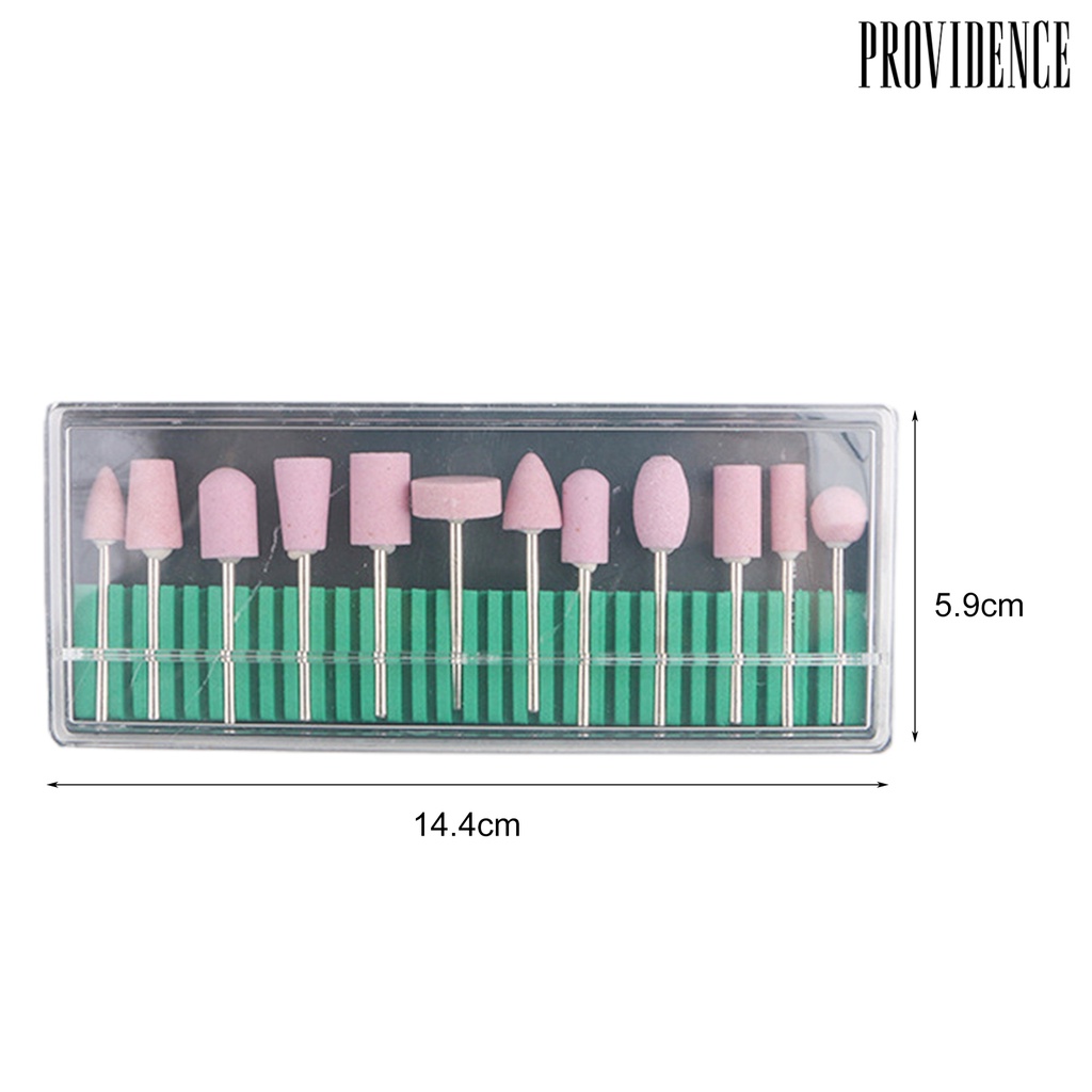 Providence 12Pcs/Set Nail Drill Bit High Strength Sandblasting Quartz Manicure Quartz Scrub Stone Buffers Nail Art Tool for Home Use