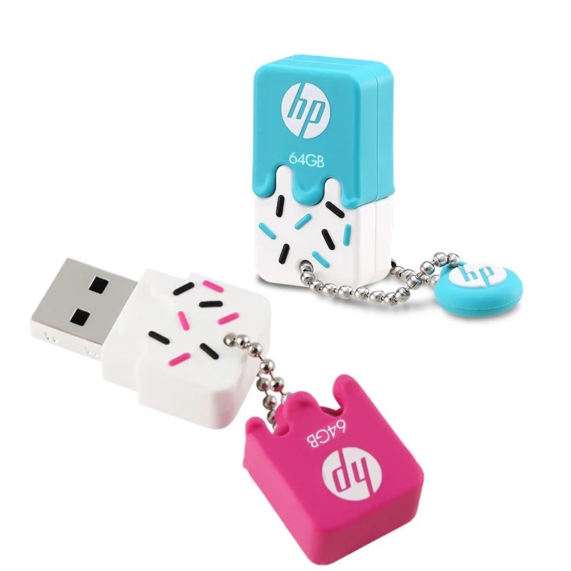 64GB 32GB Original HP Flash Drive USB 2.0  Cartoon Flash Disk COD