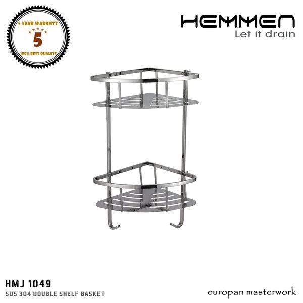 Hemmen Rak Sudut Kamar Mandi Double Shelf Shelf HM 1049