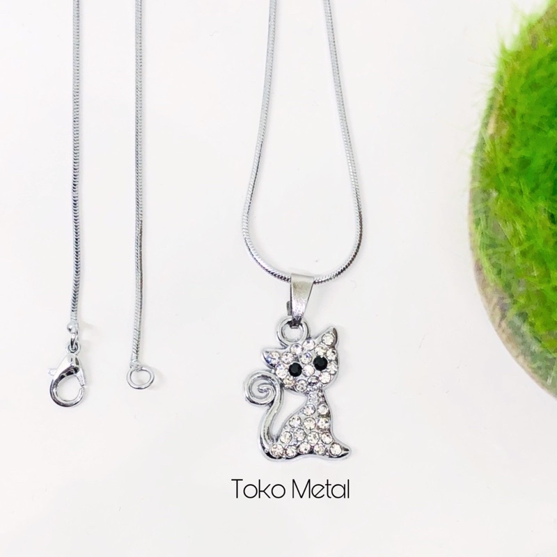 COD✔️ KALUNG RHODIUM + LIONTIN WARNA SILVER MODEL TERBARU [TOKO METAL]