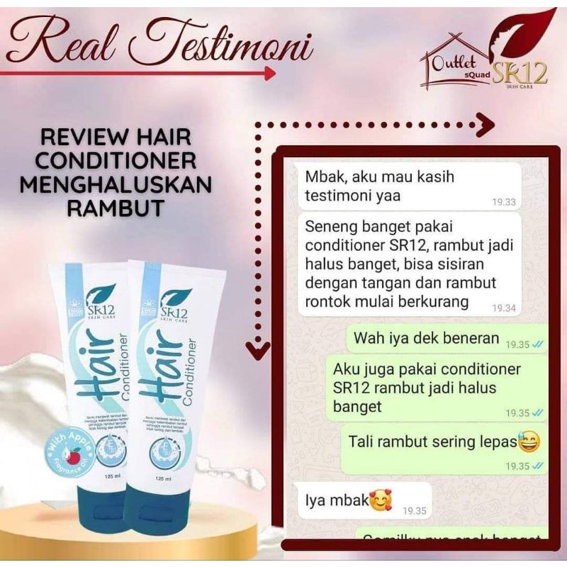 Hair Conditioner SR12 Kondisioner Rambut Lembut Sehat Berkilau Cegah Ketombe dan Rambut Rusak 125 ml