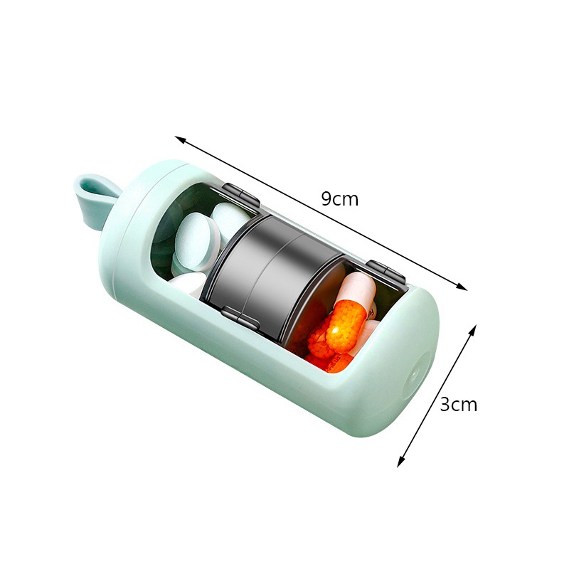 Pills Box Portable 3 Compartments Pills Storage Box Compact Sealed Box OWT