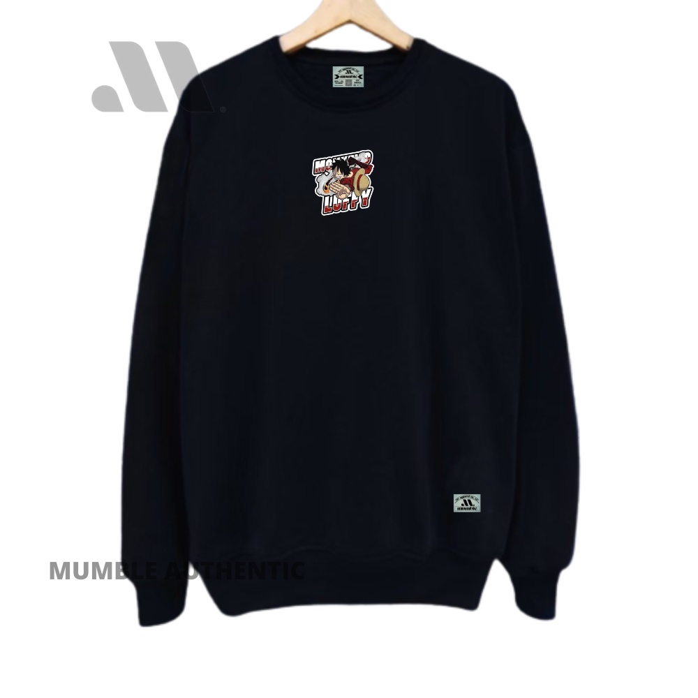 Crewneck laki Laki Warna Hitam Sweater Distro bahan Katun Flecee Sweatshirt Kruneck Premium Original Mumble Authentic