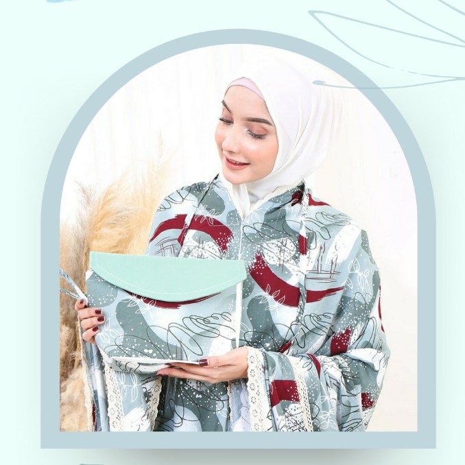 Mukena dewasa terbaru 2021 bahan adem murah bahan rayon Uniqlo 2in1 jumbo ponco - mukena traveling