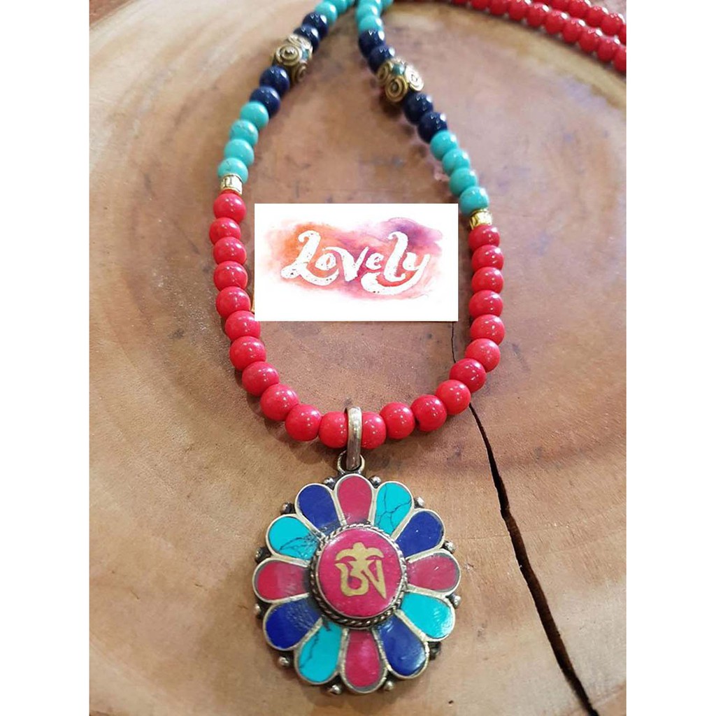 AK 0253 Kalung Nepal liontin bunga