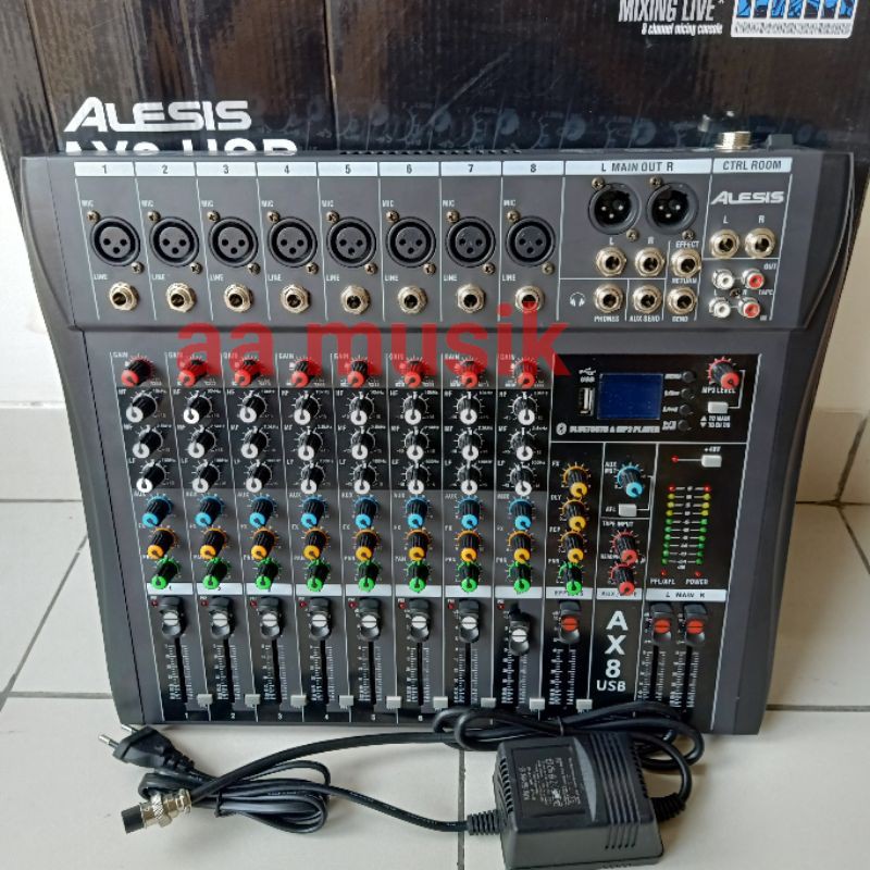 MIXER ALESIS AX8N BLUETOOTH DAN MP3 PLAY MUSIK