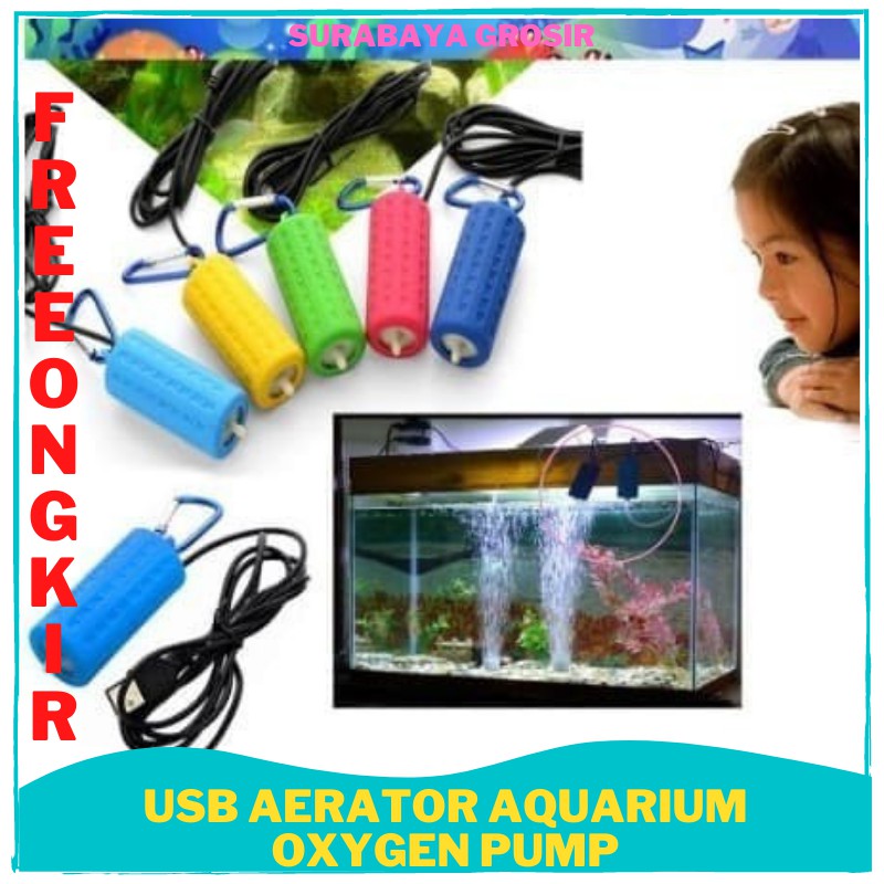 Usb Aerator Aquarium Oxygen Pump Pompa Udara Oksigen Akuarium Ikan Hias Cupang Murah Praktis SG
