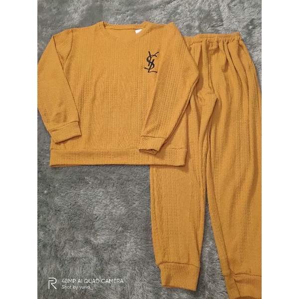 YSL rajut set cel-setelan celana-setelan wanita import