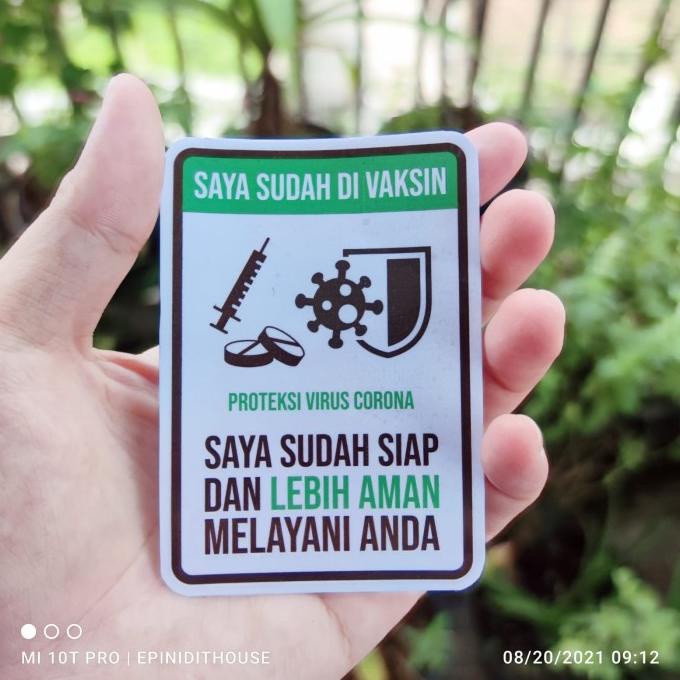 

Stiker Saya Sudah Vaksin Siap Melayani Anda Ojek Online Antar Pesanan