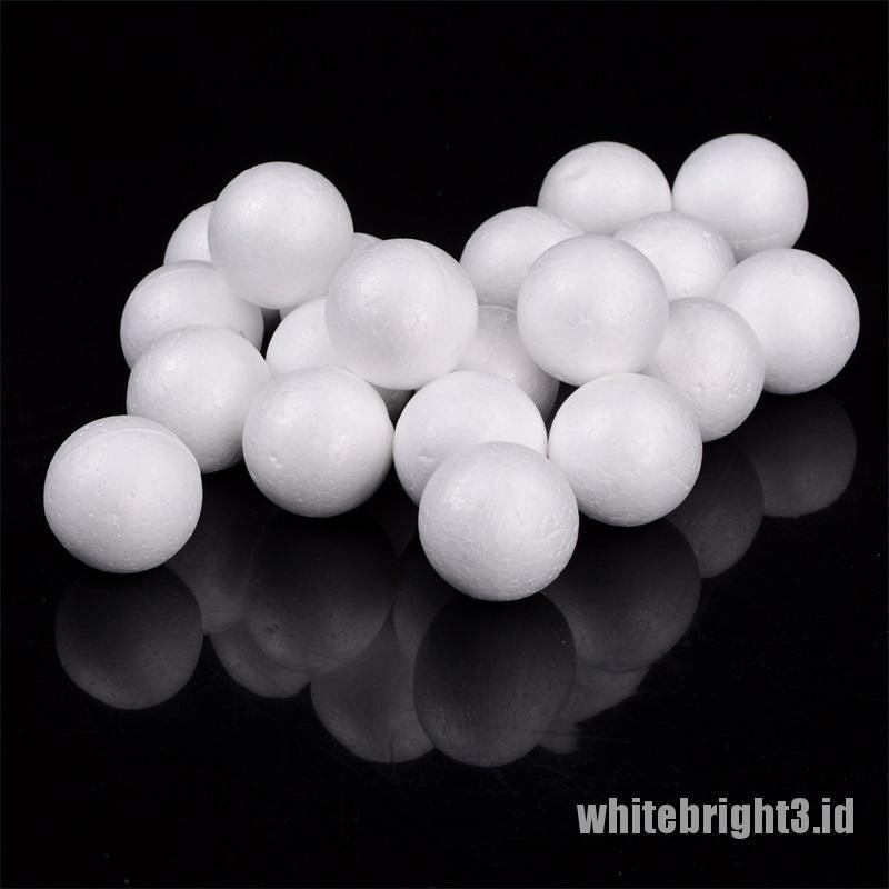 (white3) 20pcs Busa Polystyrene Styrofoam Ukuran 10-40mm