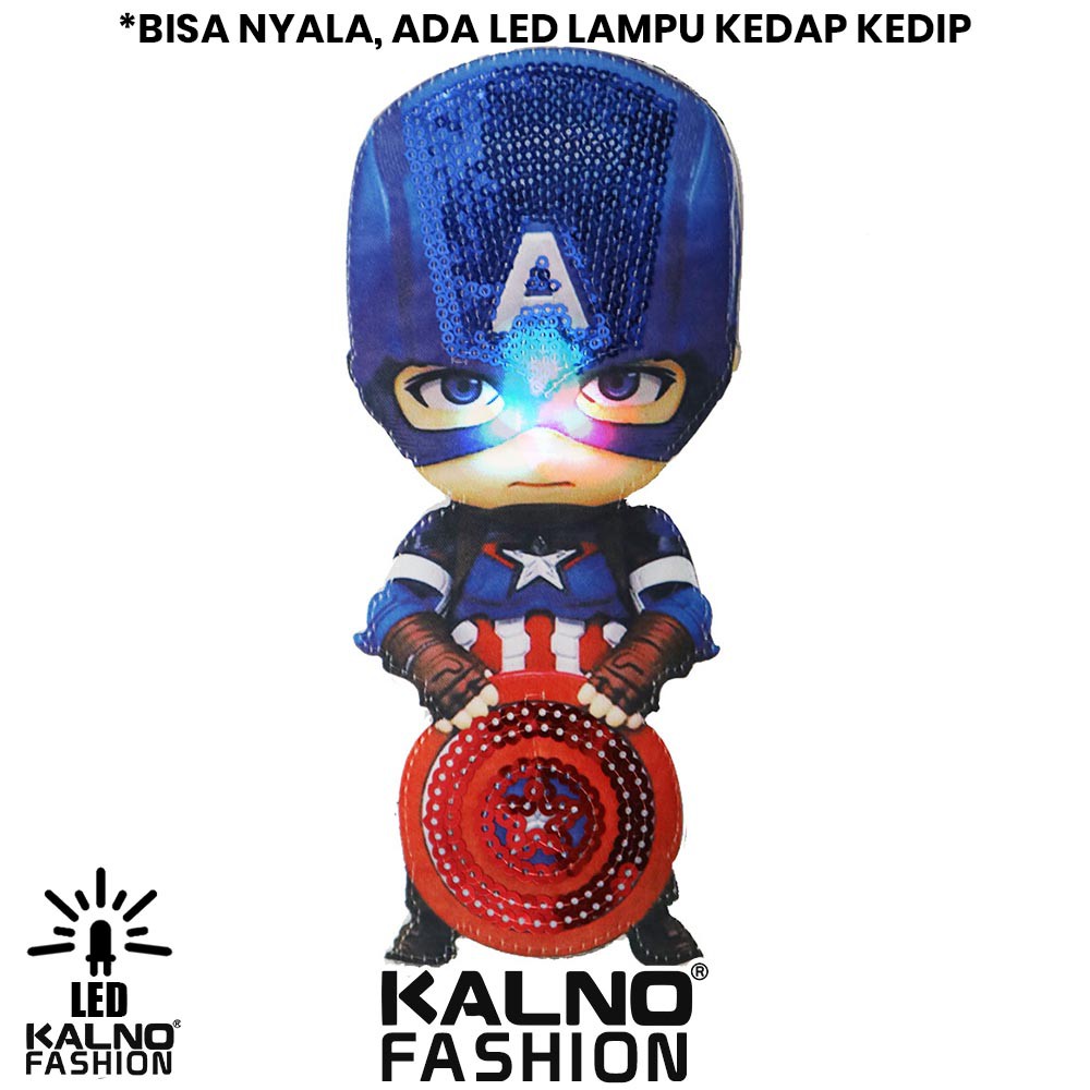 kaos baju anak CA 1 LED umur 1 - 7 tahun bisa nyala - random karakter CAPTAIN KAOS LED  KAOS NYALA