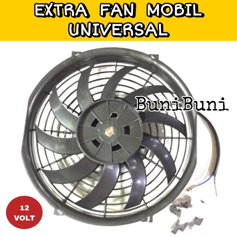 Extra Fan / Kipas Ekstra Fan Untuk AC Mobil Ukuran 10 Inch - 12 Volt Universal