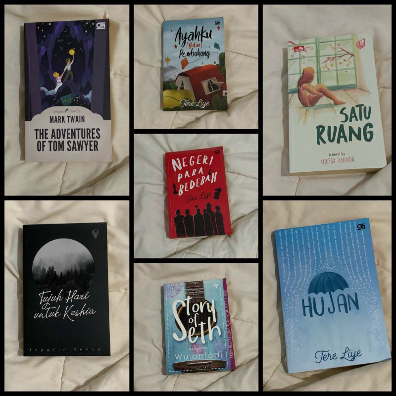 PRELOVED NOVEL AYAHKU BUKAN PEMBOHONG, SATU RUANG, THE ADVENTURES OF TOM SAWYER