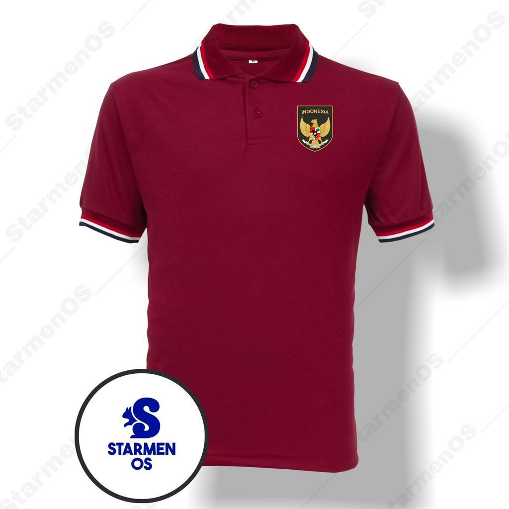 Kaos Wangki Polo T-Shirt Pria Kerah 3 List Logo GARUDA INDONESIA 2023