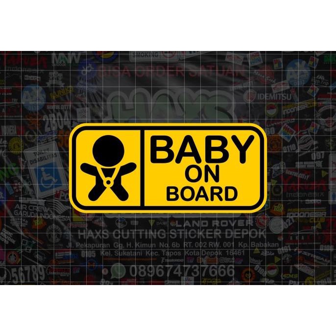 

Cutting Sticker Baby On Board Ukuran 13 cm hax55 Ayo Order